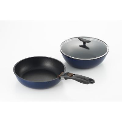 ヨシカワ 着脱フライパン浅型24cm 深型24cm着脱ハンドルガラス蓋 各1個 ヨシカワ 着脱フライパン浅型24cm 深型24cm着脱ハンドルガラス蓋 各1個