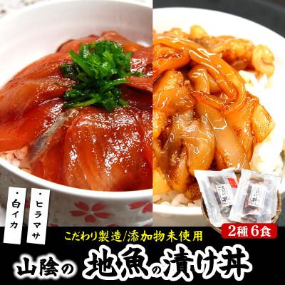 ふるさと納税 新温泉町 魚屋自家製 山陰の海鮮漬け丼(ヒラマサ、白イカ)2種×各3パック入 酒の肴に海鮮丼に茶漬けに飯ともに