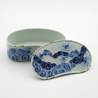 有田焼 福泉窯 染付蛸唐草富士山文 小焼物皿 2枚セット☆ 有田焼 福泉窯 染付蛸唐草富士山文 小焼物皿 4枚セット 福泉窯