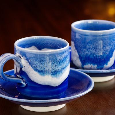 美品）ソマビト　コーヒーカップ2個 ふるさと納税 美幌町 「オホーツク焼」のコーヒーカップ 2客セット