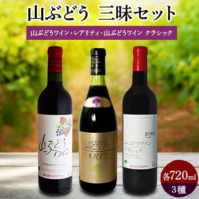 ふるさと納税 葛巻町 赤ワイン 3本 セット ( 山ぶどう 100%使用 ) 飲み比べ ワイン 詰め合わせ ギフト