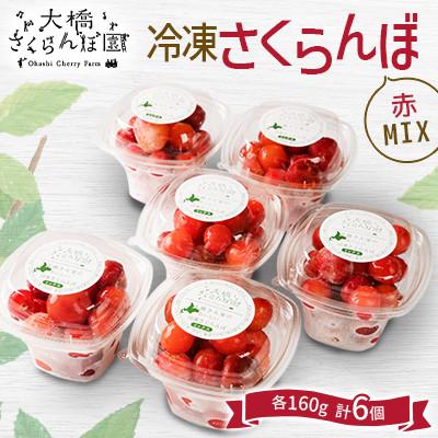 ふるさと納税 芦別市 冷凍さくらんぼ(赤MIX)160g×6個入り