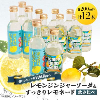 ふるさと納税 上島町 レモンジンジャーソーダ8本とすっきりレモネード4本のセット(岩城島産レモン使用)