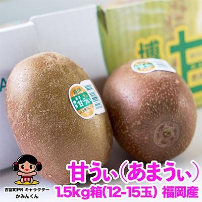 ふるさと納税 吉富町 福岡限定!ブランドキウイ「甘うぃ(あまうぃ)」約1.5kg箱(12-15玉)(吉富町)