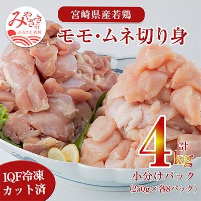 ふるさと納税 宮崎市 宮崎県産鶏肉モモ・ムネ切り身 4kg