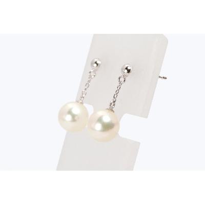 ふるさと納税 新上五島町 あこや真珠(7mm珠)ブラピアスK14WG