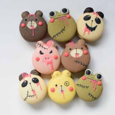 ふるさと納税 魚津市 ハロウィン ZOO(動物)マカロン8個セット 手描きのどうぶつイラスト