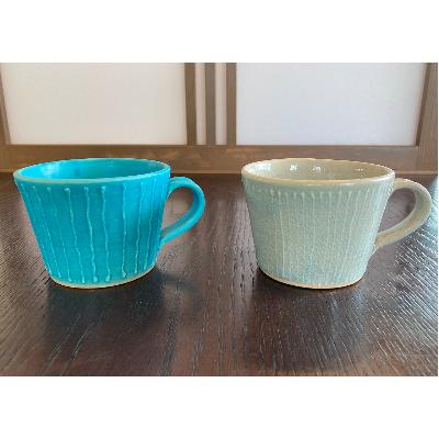 ふるさと納税 大網白里市 大網白里市返礼品 いっちんコーヒーカップペア(トルコブルー、白緑各1)