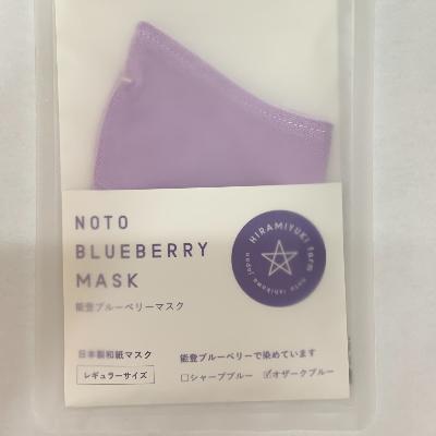 ふるさと納税 能登町 能登ブルーベリーマスク(オザークブルー)NOTO BRUEBERRY MUSK 草木染め機能性マスク