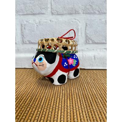 ふるさと納税 春日部市 ざるかぶり犬張子(中) 手作り張子人形 : さと