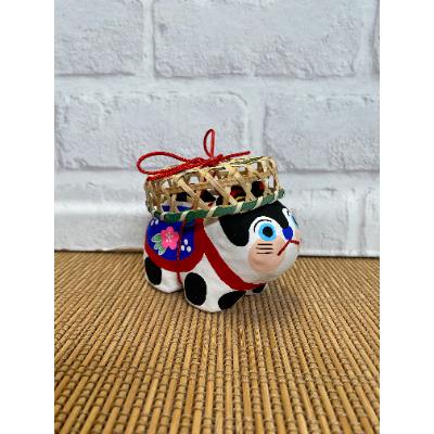 ふるさと納税 春日部市 ざるかぶり犬張子(中) 手作り張子人形 : さと