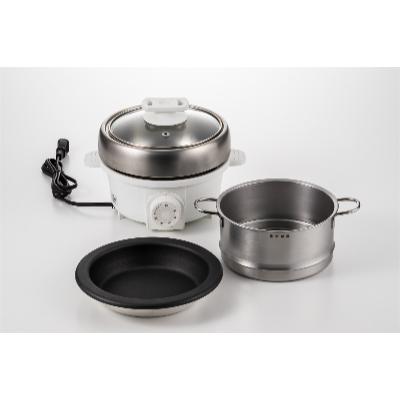 ふるさと納税 燕市 プチ・プレジール　電気ミニグリル鍋(スチーマー付)