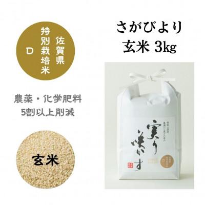 ふるさと納税 佐賀市 特別栽培米『さがびより』玄米3kg