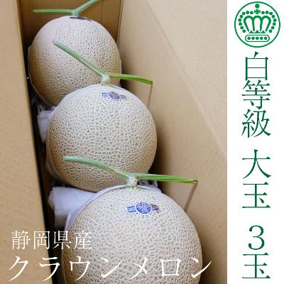 ふるさと納税 袋井市 静岡県産ジャケット冠瓜 並 (白カテゴリー化) 約1.4kg 3玉入り口・入口 フルーツ-食品