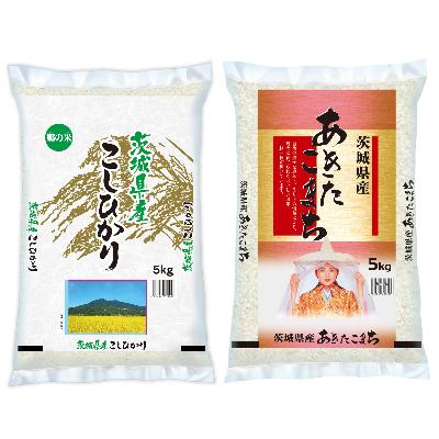 ふるさと納税 土浦市 令和5年産茨城県産コシヒカリ・あきたこまち 精米 詰合せ 合計10kg (5kg×2袋)