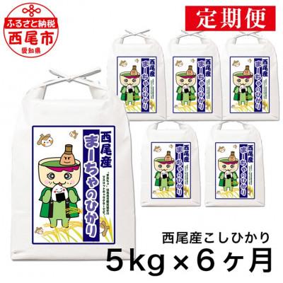 ふるさと納税 西尾市 [定期便]令和5年産 西尾産お米(こしひかり5kg×6ヶ月)・K201-66