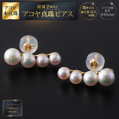 ふるさと納税 佐賀市 高級感!縦横2wayアコヤ真珠ピアス YG