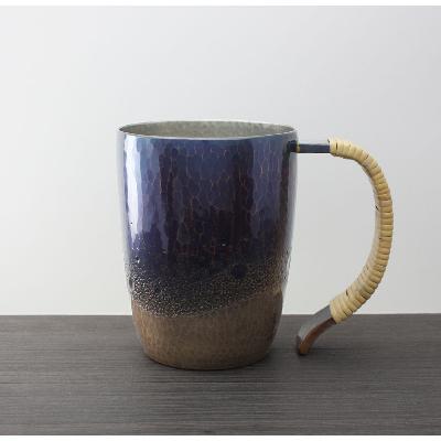 ふるさと納税 弥彦村 [冷たい口当たり]銅製 青藍色 ジョッキ(500ml) ビール 手作り 贈答品 新潟県 弥彦村
