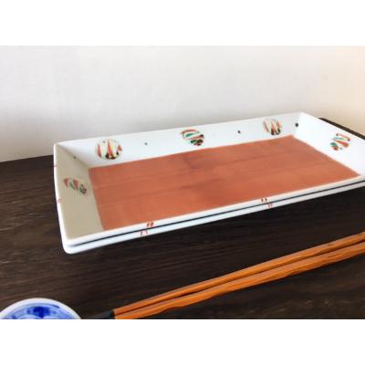 ふるさと納税 瀬戸市 赤風船27cm長角プレートペアセット_1