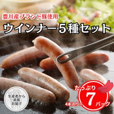 ふるさと納税 豊川市 「とよかわみー豚」オリジナル&amp;コラボウインナー5種セット(とよかわ大葉・岩下の新生姜・ガーリック等)