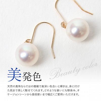 ふるさと納税 長崎市 あこや真珠 7.5-8.0mm 保証書付 フックピアス K18 パール_1