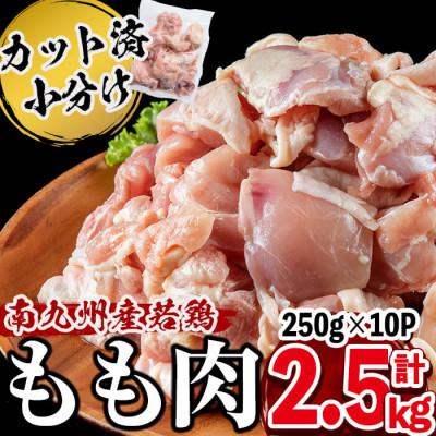 ふるさと納税 志布志市 南九州産若鶏もも肉切身 2.5kg(250g×10P)