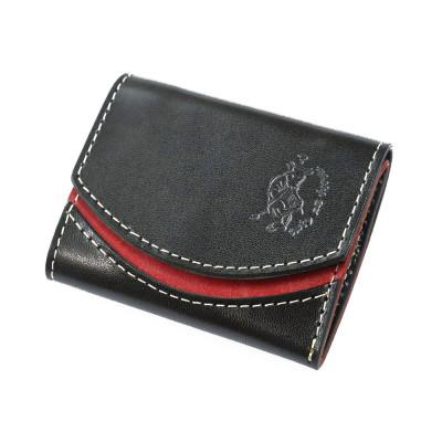 ふるさと納税 茨木市 [ちゃんと地球に還る革]クアトロガッツ ミニ財布 小さいふ。ペケーニョ ブラックベリー 栃木レザー