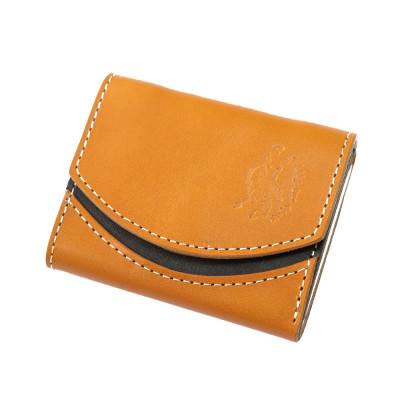 ふるさと納税 茨木市 [ちゃんと地球に還る革]クアトロガッツ ミニ財布 小さいふ。ペケーニョ キャラメル 栃木レザー