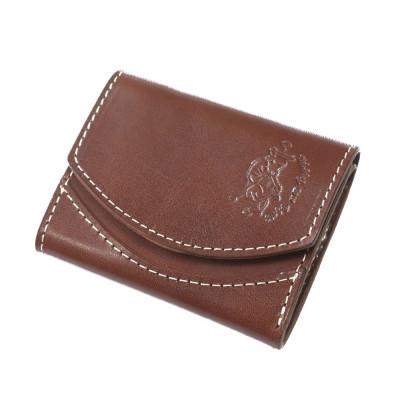 ふるさと納税 茨木市 [ちゃんと地球に還る革]クアトロガッツ ミニ財布 小さいふ。ペケーニョ チョコレート 栃木レザー