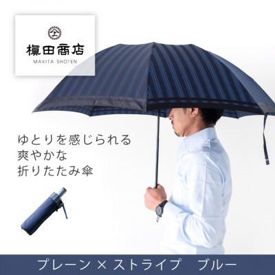 ふるさと納税 西桂町 創業150年以上の傘専門店が作る[紳士折りたたみ傘]青系・公私ともに使いやすい爽やかな晴雨兼用傘