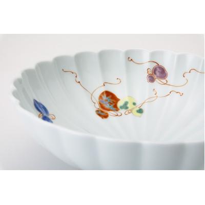 深川製磁 花ひょうたん 菊中割盛鉢 5枚 花ひょうたん 菊割