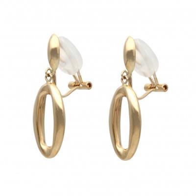 「送料無料・年末感謝」 ふるさと納税 甲府市 18金イエローゴールド　オーバルサークルイヤリング　684632 【Z2640889056】(96250円)