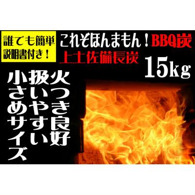 ふるさと納税 東洋町 BBQ炭・上土佐備長炭 15kg(扱いやすい小さめサイズ)BBQ BBQ炭 備長炭 燃料 ウバメガシ