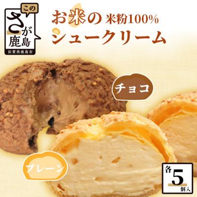 ふるさと納税 鹿島市 米粉のクッキーシューと米粉のチョコクッキーシュー10個詰め合わせ(各5個)