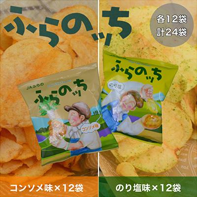 ふるさと納税 南富良野町 北海道ふらの産 ポテトチップス ふらのっち[のり塩味・コンソメ味 各12袋]計24袋