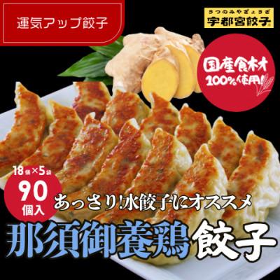 ふるさと納税 宇都宮市 宇都宮餃子 運気アップ餃子 那須御養鶏の餃子90個 保存料不使用