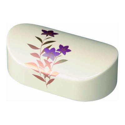 ふるさと納税 海南市 紀州漆器 漆芸 蒔絵 文鎮 小判型 白 桔梗