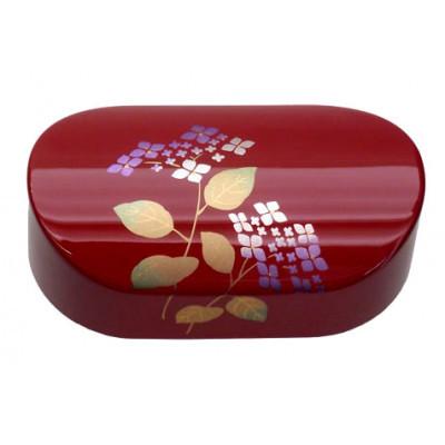 ふるさと納税 海南市 紀州漆器 漆芸 蒔絵 文鎮 小判型 朱 あじさい