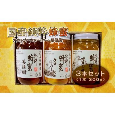 ふるさと納税 遠軽町 国産純粋蜂蜜3種(各300g×計3本)