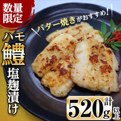 ふるさと納税 志布志市 [数量限定]志布志湾鱧 塩麹漬け130〜150g以上×4パック(計520g以上)!