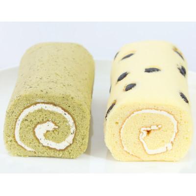 ふるさと納税 朝来市 風味豊かなバターロールケーキ2本セット『但馬のめぐみロール (朝来みどり・黒豆)』【隆盛堂】｜y-sf