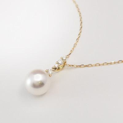 匿名配送 ふるさと納税 甲府市 【ジュエリー】【パール】K18YG厳選アコヤ真珠ダイヤモンドペンダント　01112446#13 【IQY3155877228】(115020円)