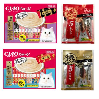 ふるさと納税 静岡市 [ペットフード]いなばのCIAOちゅーる 猫用こだわりセット80本+焼きかつお10本