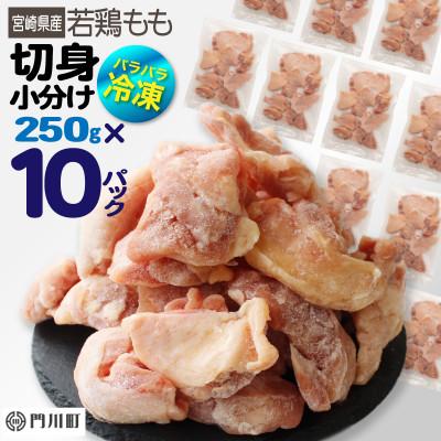 ふるさと納税 門川町 宮崎県産若鶏もも切身 計2.5kg(250g×10パック)