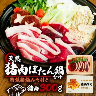 ふるさと納税 和束町 和束 猪肉のキザキの天然猪肉ぼたん鍋セット 猪肉300g味噌付