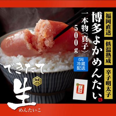 ふるさと納税 直方市 無封鎖 洋芥子明太子 博多よかめんたい 生 さし上げる用 500g 1本もの(直方市) 食品-イクラ、タラコ、魚卵-魚介類、海産物
