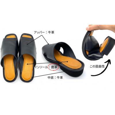ふるさと納税 御所市 WRAP SANDALS/ラップサンダル　 ブラック×キャメル　26(26.0〜26.5cm)_1