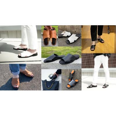 ふるさと納税 御所市 WRAP SANDALS/ラップサンダル　 ブラック×キャメル　26(26.0〜26.5cm)_2