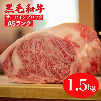 ふるさと納税 河合町 黒毛和牛 A5ランク サーロインブロック 1.5kg 冷蔵
