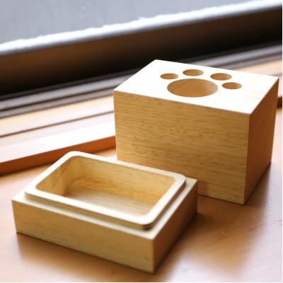 ふるさと納税 酒田市 収納付ペン立て『肉球』アユース材